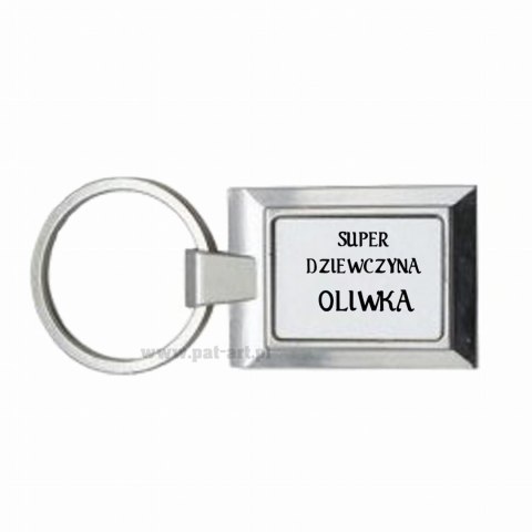 Breloczek metalowy prostokąt + etui Breloczek metalowy prostokąt + etui