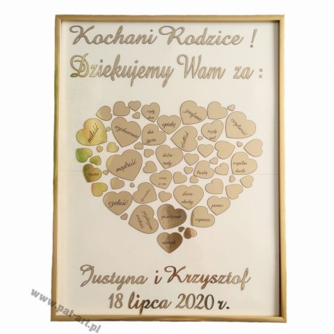 Serce z serc w ramie 40 x 30 cm (ZŁOTA LUB SREBRNA) Serce z serc w ramie 40 x 30 cm (ZŁOTA LUB SREBRNA)