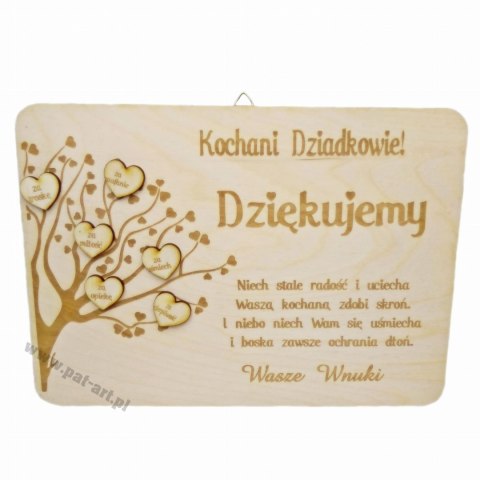 Tabliczka-drzewo dla dziadków Tabliczka-drzewo dla dziadków