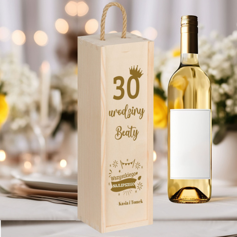 skrzynka na wino prezent na 30 dla kobiety skrzynka na wino prezent na 30 dla kobiety