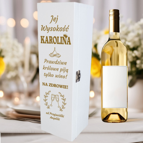 skrzynka na wino z grawerem prezent dla kobiety skrzynka na wino z grawerem prezent dla kobiety