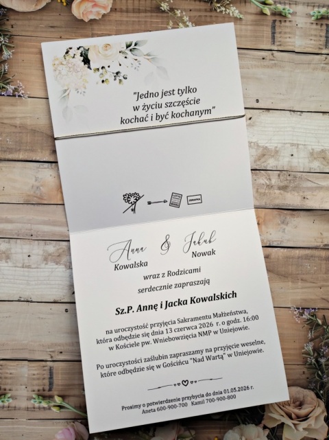 Zaproszenia ślubne z motywem kwiatowym Zaproszenia ślubne z motywem kwiatowym