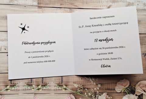 Zaproszenia personalizowane na 18 zaproszenia na osiemnaste urodziny Zaproszenia personalizowane na 18 zaproszenia na osiemnaste urodziny