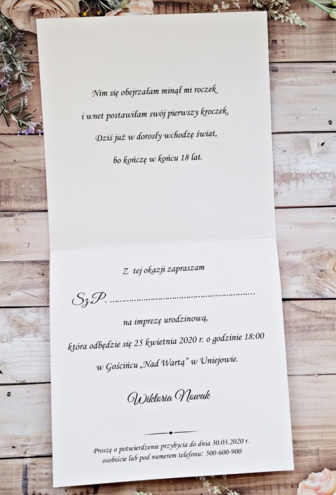 Zaproszenia na 18stke zaproszenia na 18 stkę dla dziewczyn Zaproszenia na 18stke zaproszenia na 18 stkę dla dziewczyn